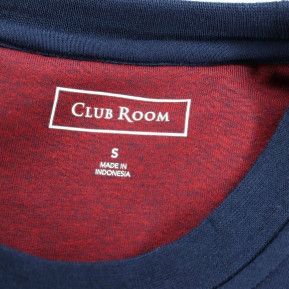 Club Room Mens Fleece Sweatshirt Fire Red Blue Col - Picture 6 of 7